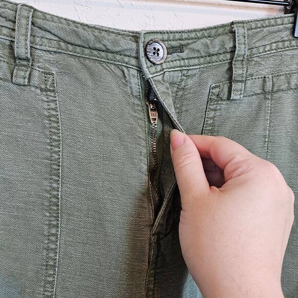 Anthropologie Audra Linen Blend Relaxed Comfy Ankle Utility Pants Womens 25 - Picture 5 of 13